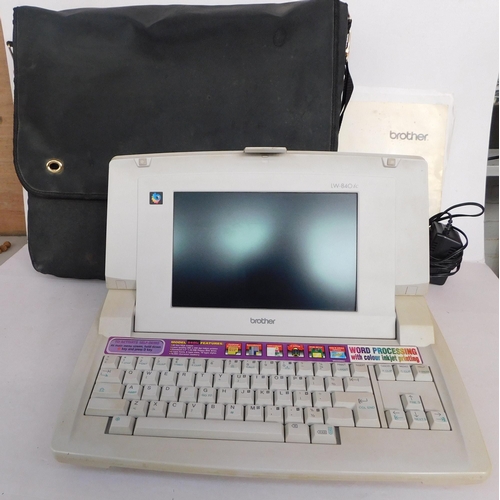 153 - Vintage Brother word processor with bag and accessories - unchecked