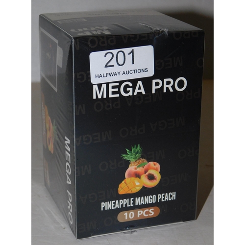 201 - New in box Mega Pro vapes 10pcs - Pineapple Mango Peach