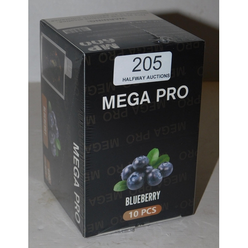 205 - New in box Mega Pro vapes 10pcs - Blueberry