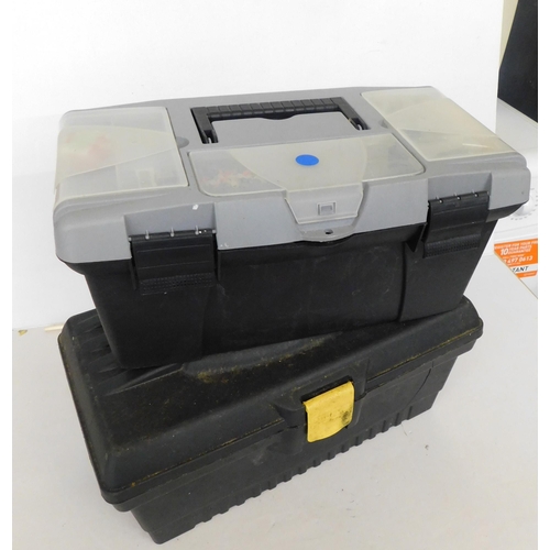 229 - 2x plastic toolboxes with some tools