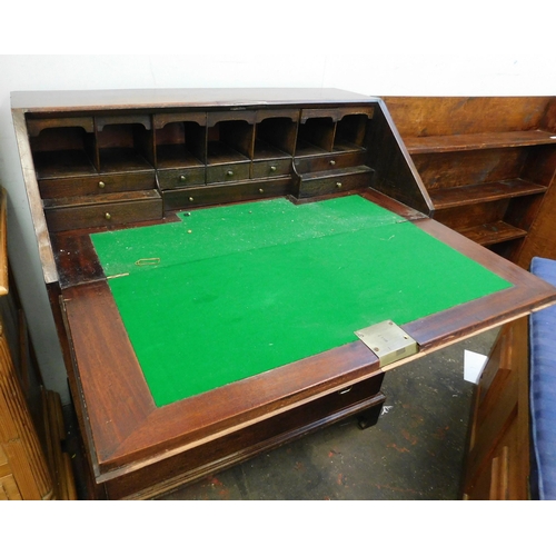 242 - Vintage mahogany three drawer writing bureau