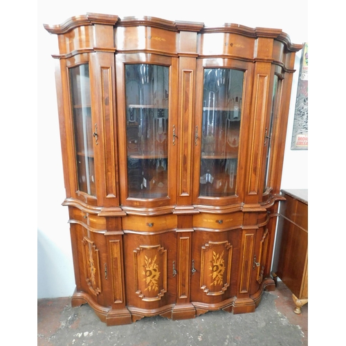 254 - Large inlaid Italian style display cabinet