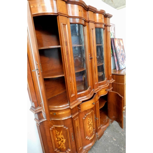 254 - Large inlaid Italian style display cabinet