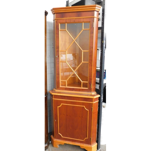 263 - Glass topped corner display cabinet