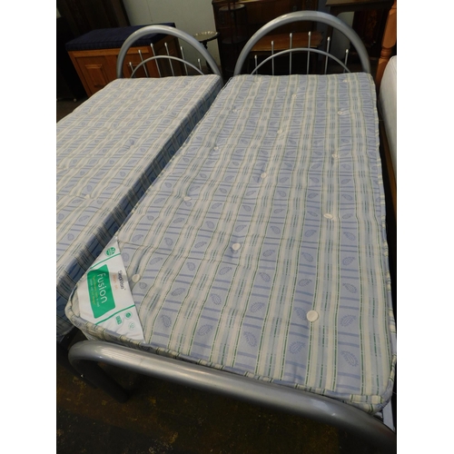 275 - Single metal bed frame and mattress