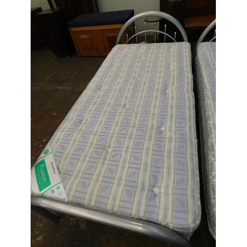 276 - Single metal bed frame and mattress