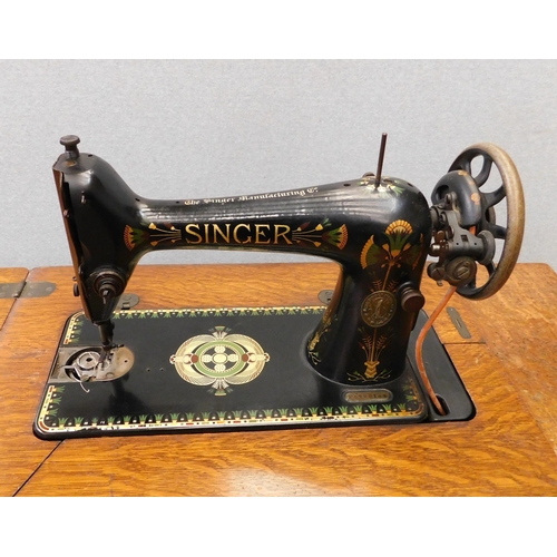 283 - Vintage Singer sewing machine on treadle stand