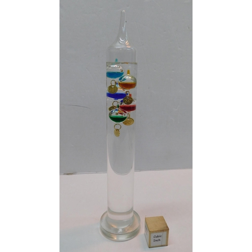 314 - Free standing Galileo thermometer - approx. 11