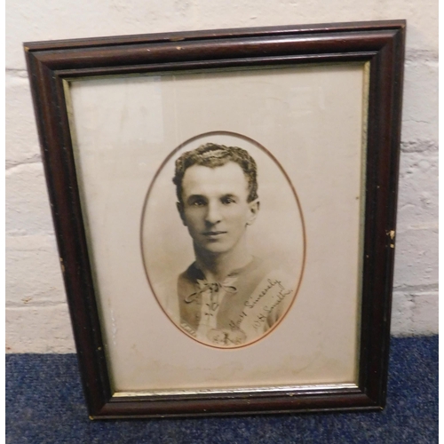 363 - Framed picture of William Henry Smith of Huddersfield Town football  team 1914-1934 (126 goals)