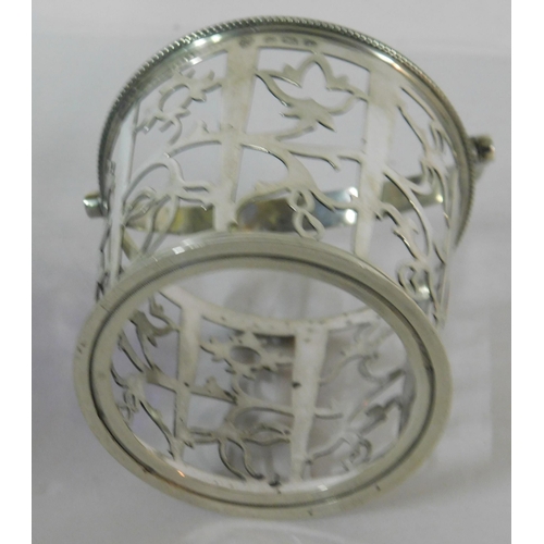 399 - Antique 925 solid silver swing handle sugar basket Birmingham 1930 - silver weight 75g