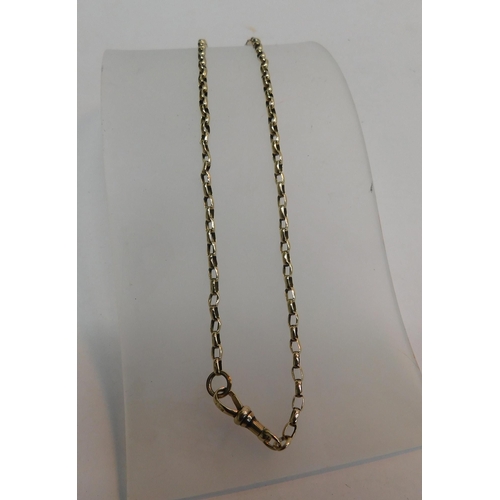 403 - 9ct Gold belcher chain with dog clip clasp - weight 9.3g, 18