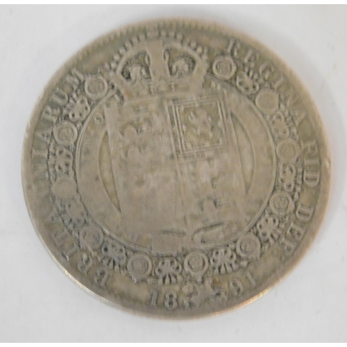 405 - 1891 - 2/6 Half crown