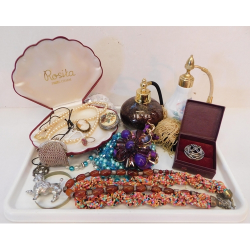 408 - Mixed costume jewellery and atomisers