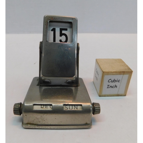 419 - Small vintage 1920s silver tone perpetual calendar