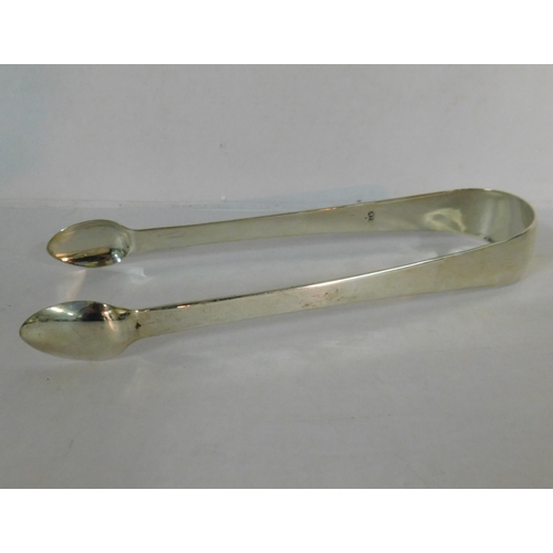 430 - Antique Georgian solid silver George IV sugar tongs/nips Exeter 1823 - weight 35g