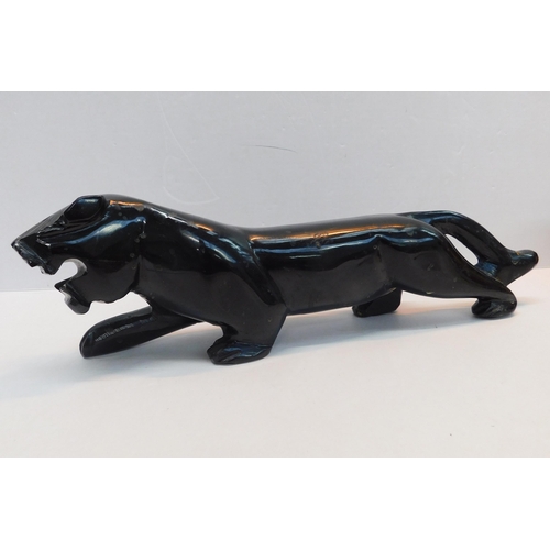 431 - Onyx panther figurine - approx. 15