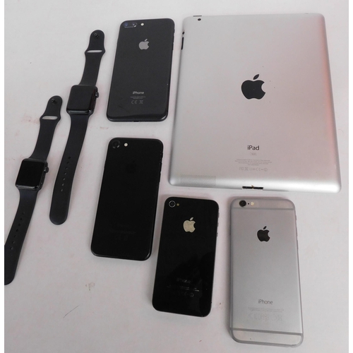 72 - 2x Apple watches, 4x iPhones and 1x tablet - (for parts/repair)