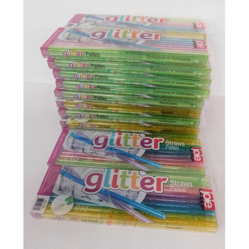 80 - Box of 20x Joie glitter straw packs - five colours per pack