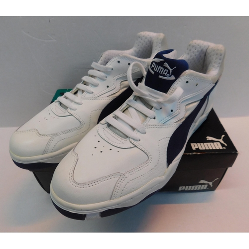 92 - Puma Attain - white/Insignia/blue/silver trainers - size 9