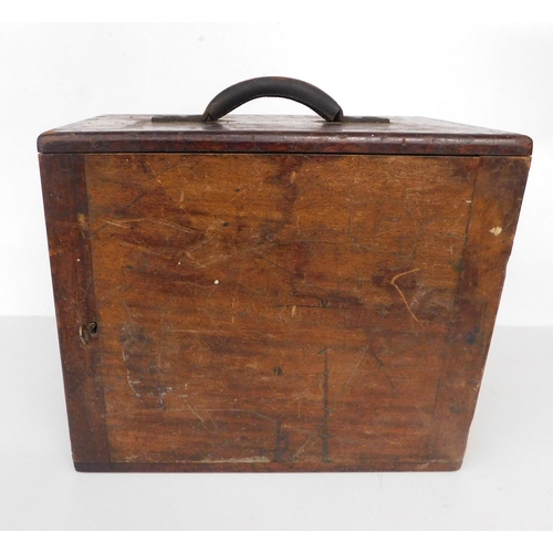 126 - Wooden box with key - approx. 14