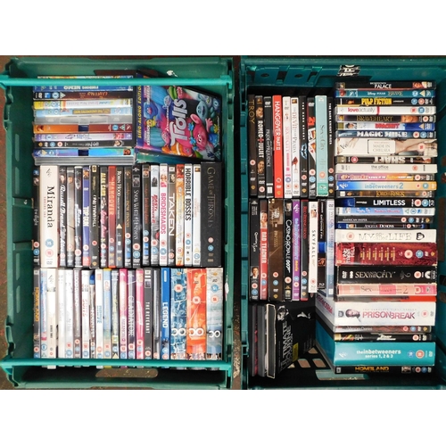 139 - Two trays of DVDs