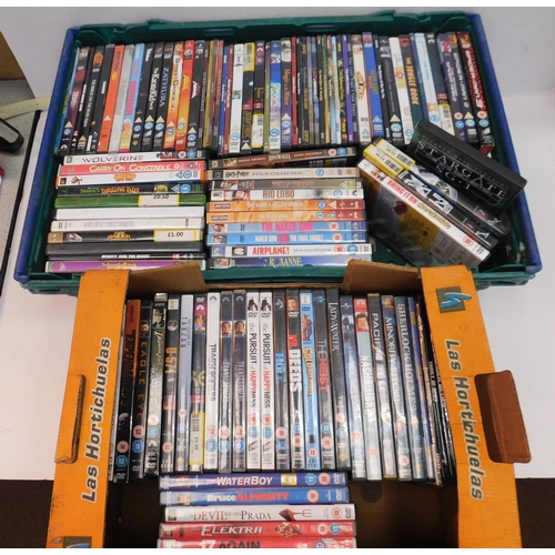 156 - Two boxes of DVDs - incl. U, PG and 12 etc.