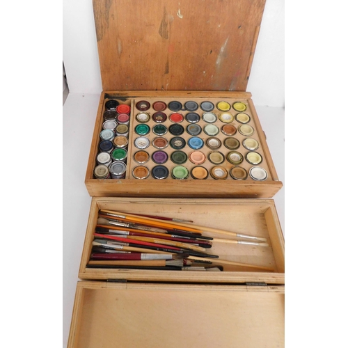 169 - Cased Model paints and brushes