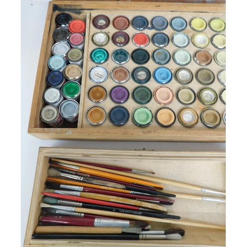 169 - Cased Model paints and brushes