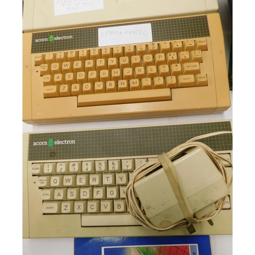 223 - Vintage Acorn keyboard with computer and games - plus spare keyboard for parts, books, manuals etc.