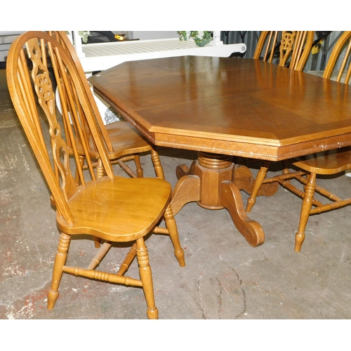 281 - Octagonal extending table and four chairs