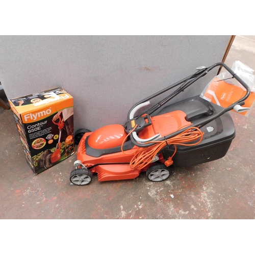 30 - Flymo Easistore 380R mower W/O and Contour 650E grass trimmer W/O