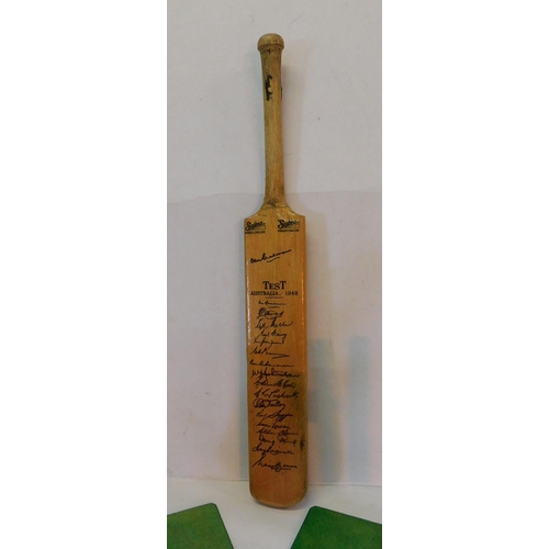 316 - Signed Cricket bat - Australian Don Bradman 1948 test cricket - approx. 17