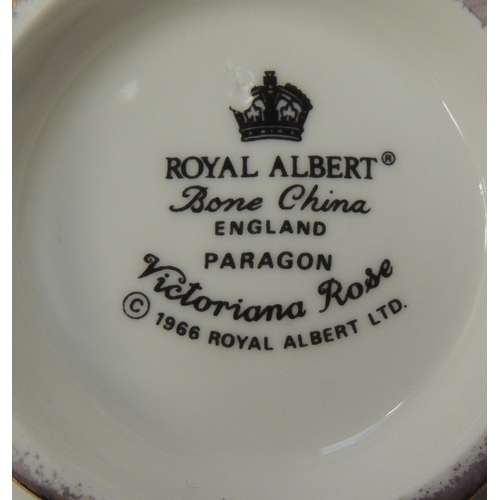 394 - Collection of Royal Albert 'Victorian Rose' dinner service - with small selection of matching Parago... 