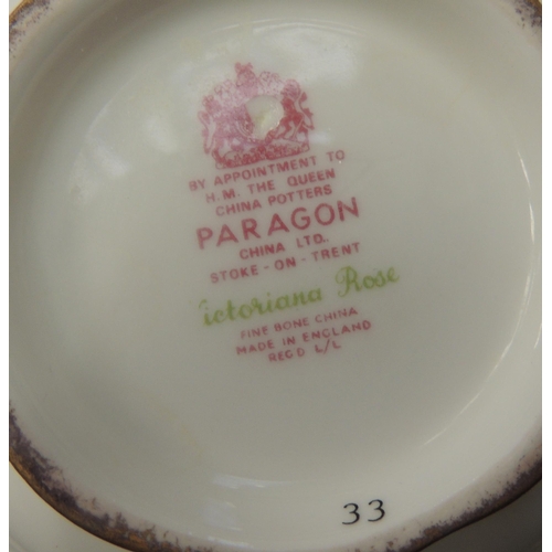 394 - Collection of Royal Albert 'Victorian Rose' dinner service - with small selection of matching Parago... 