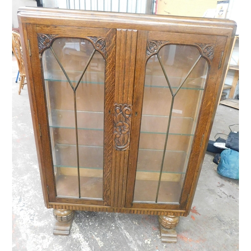 46 - Vintage cabinet - three glass shelves