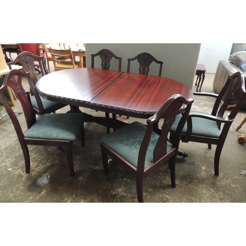 53 - Extending table and six chairs