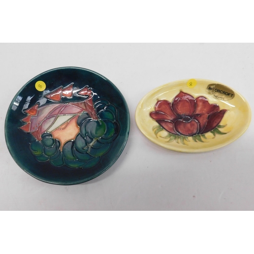 537 - 2 Moorcroft pin dishes - no damage