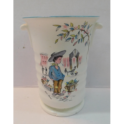 321 - 1950s Kitch Crown Ducal Petit Pierre French vase - small chip to base (hardly noticeable)