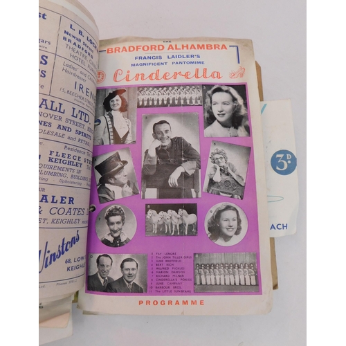 381 - Sweethearts scrapbook of local occasions from 1940s - incl. Alhambra, Keighley, Hippodrome etc.