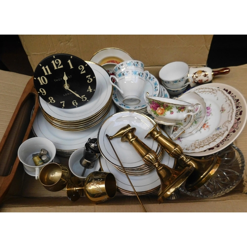 391 - Mixed lot - incl. Royal Albert, brass and part dinner/tea sets