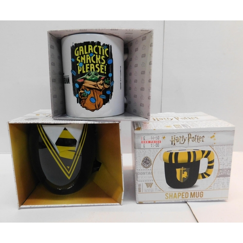 468 - Three new/boxed mugs incl -  Harry Potter and Star Wars