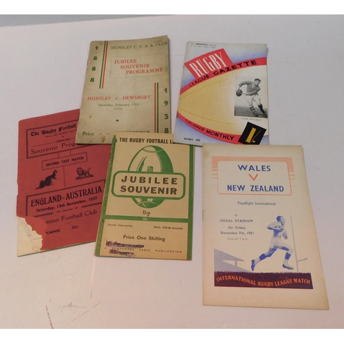 474 - Vintage Rugby League programmes collection - incl. two pre-war 1937/38 issues x5