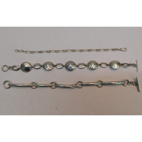 438 - Three 925 silver bracelets - combined weight 54.4g