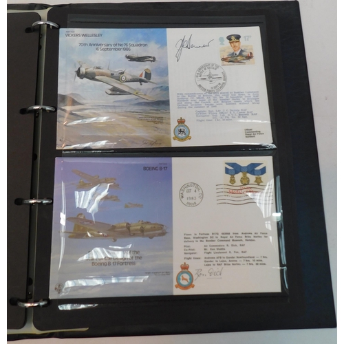 477 - Album of RAF American pilots stamps - some signed