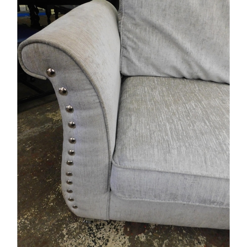 247 - Silver fabric two seater sofa