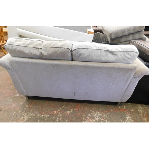 247 - Silver fabric two seater sofa