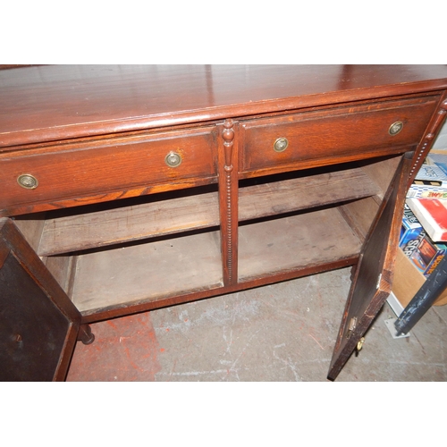 270 - Varnished oak two door cabinet