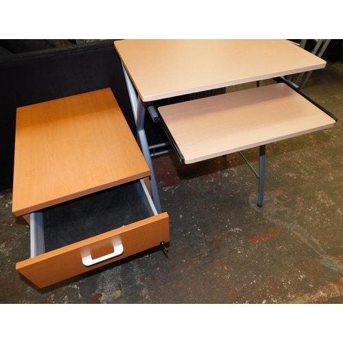 272 - Small computer table with pull out shelf