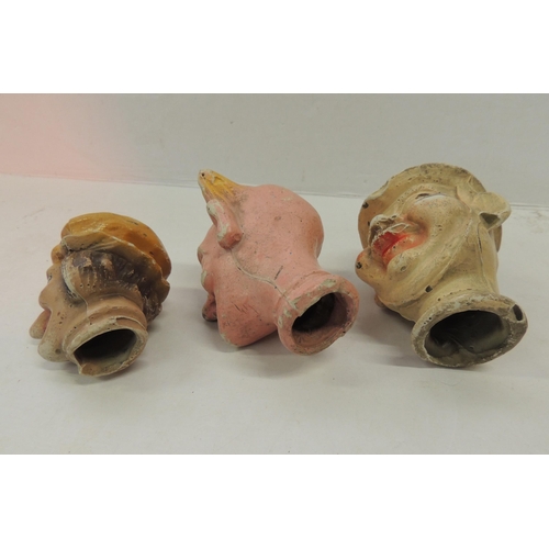 320 - Antique Punch & Judy puppet heads