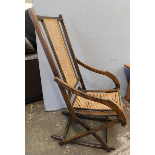 93 - Antique folding steamer rocking chair